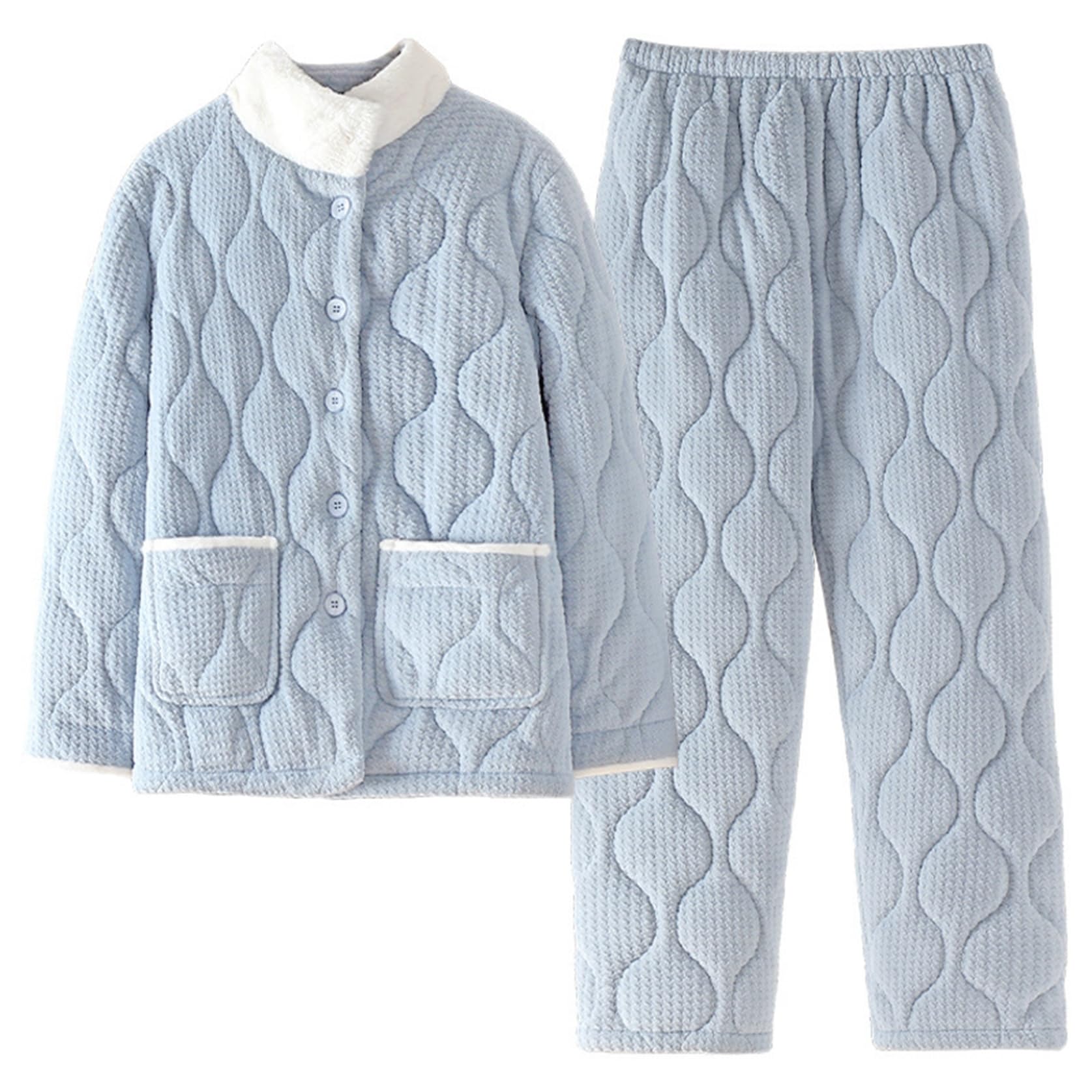 Amazon.co.jp: パジャマ キルトニット 厚手 レディース ルームウェア